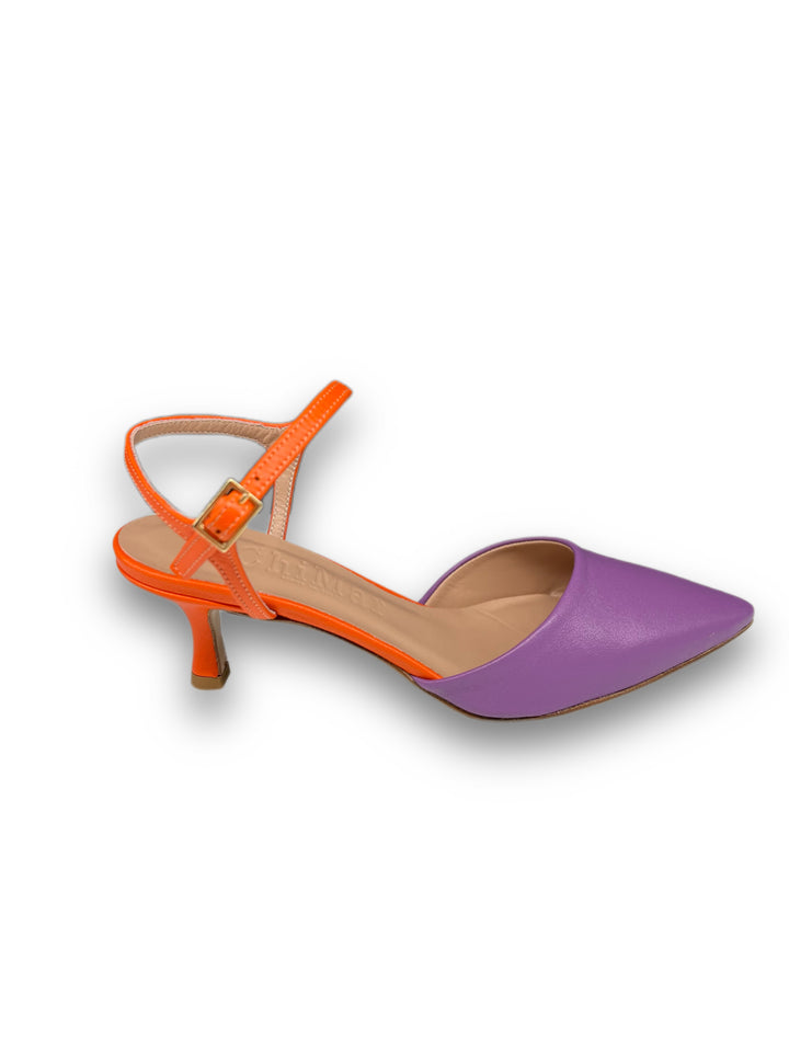 Slingback T5,5 Nappa Viola/Arancione