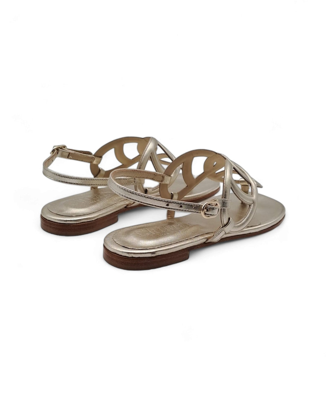 Silvia Platinum Laminate Sandal