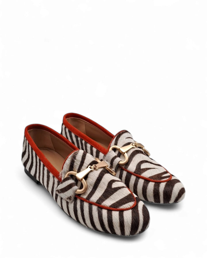 Mocassino Cavallino Zebra Moro/ Rosso