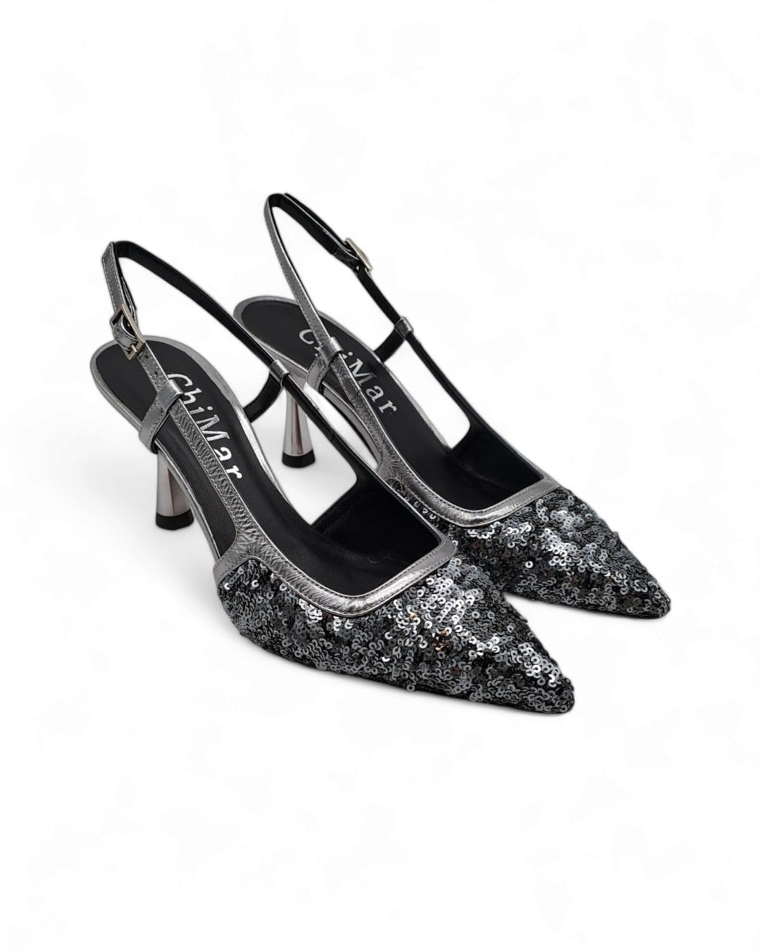 Slingback T 7,5  Paillettes Acciaio