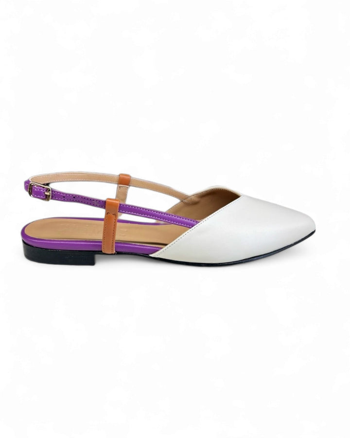 Slingback ChiMar Nappa Milk/Viola/Cuoio