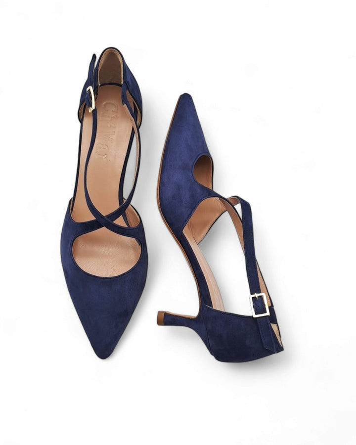 Slingback Sophia Blue Suede