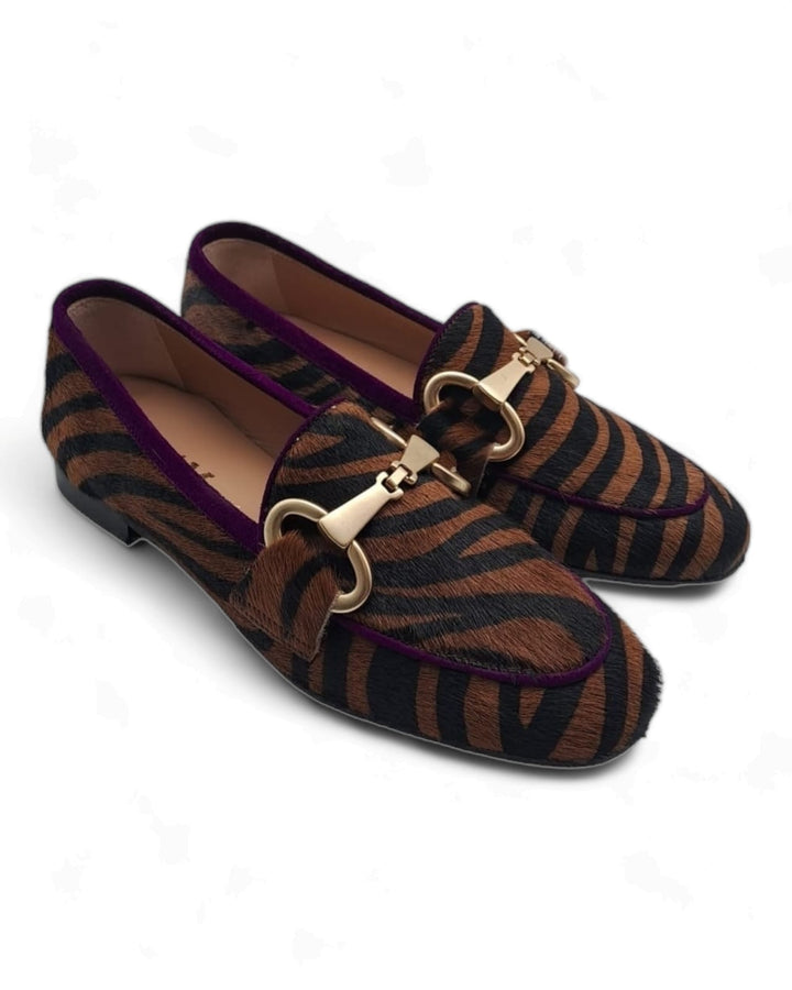 Cavallino Zebrino Moccasin Rust / Purple