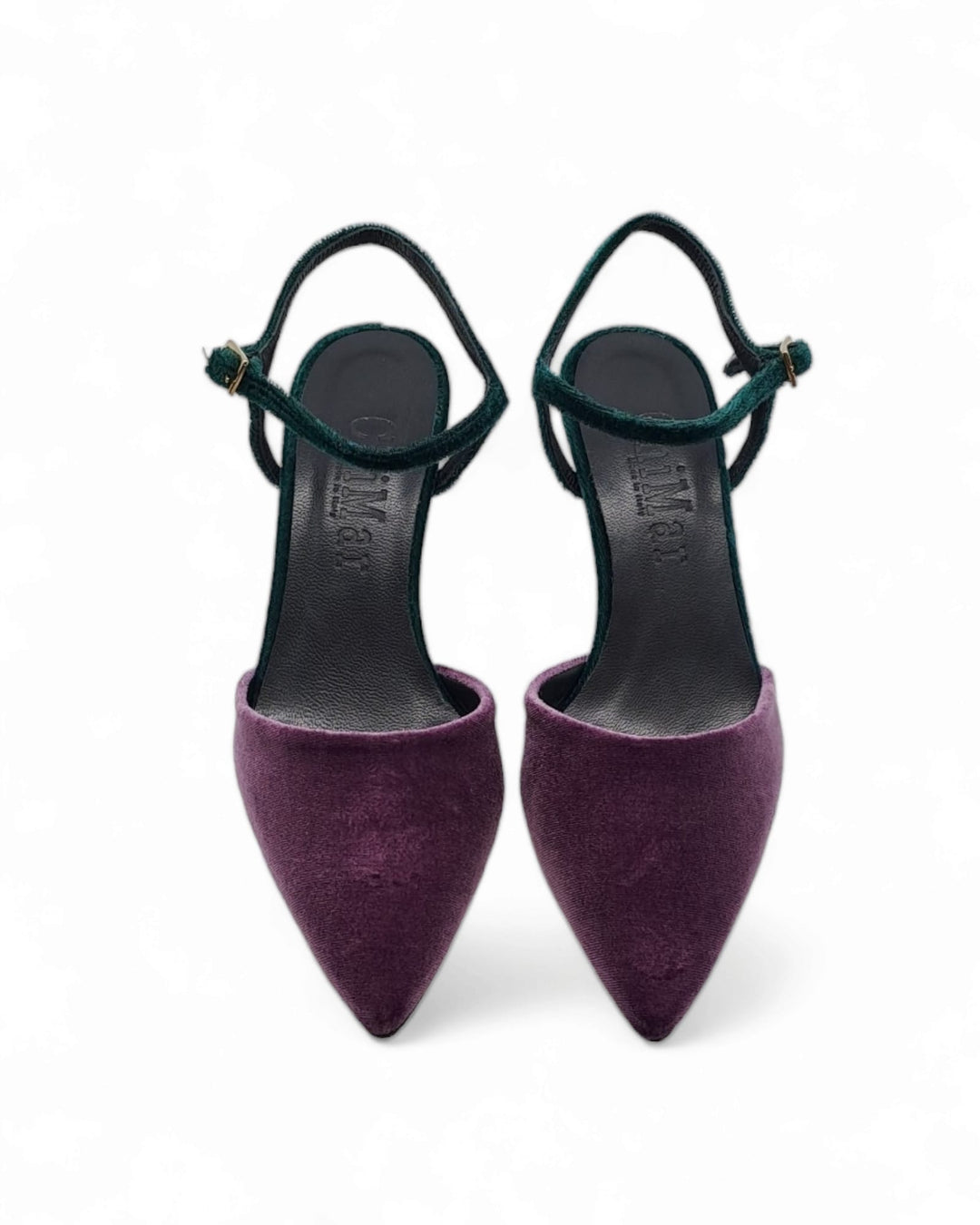 Slingback T5,5 velluto Viola/ Verde