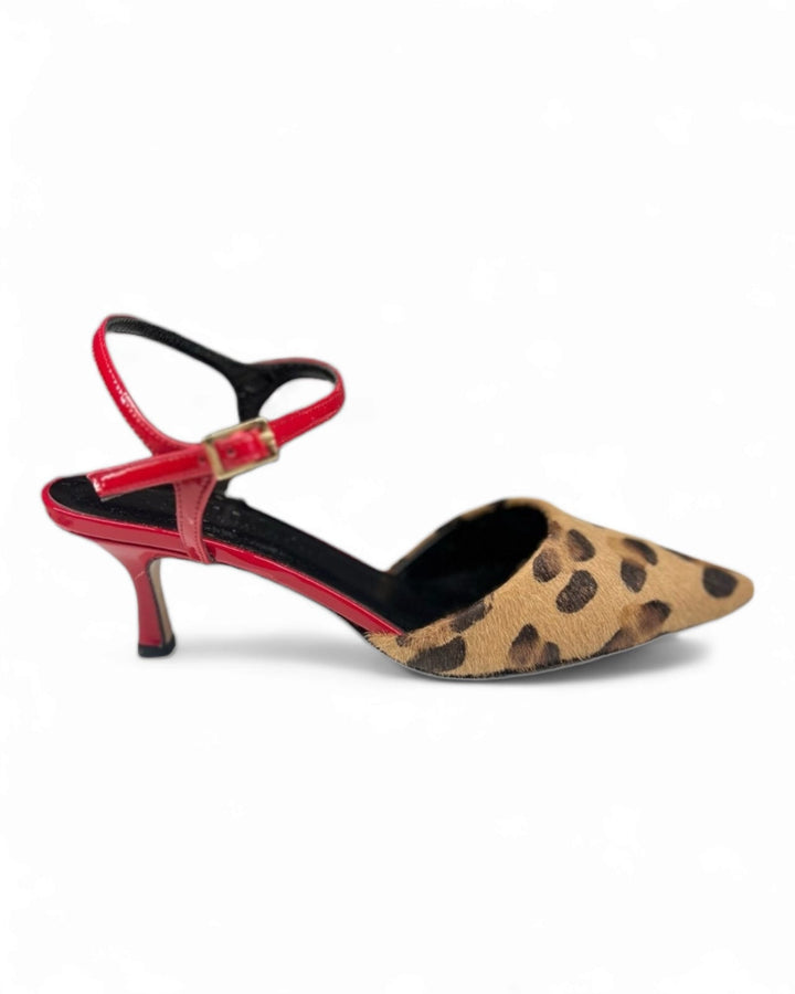 Slingback T5,5 Cavallino Maculato/Rosso