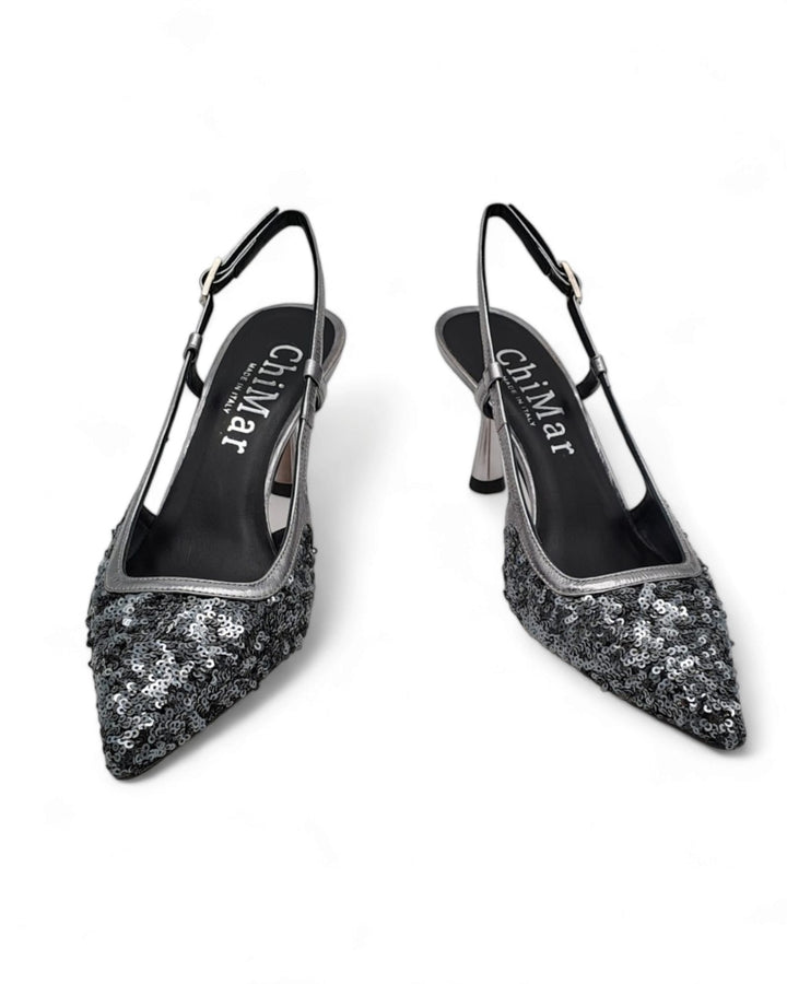 Slingback T 7,5  Paillettes Acciaio