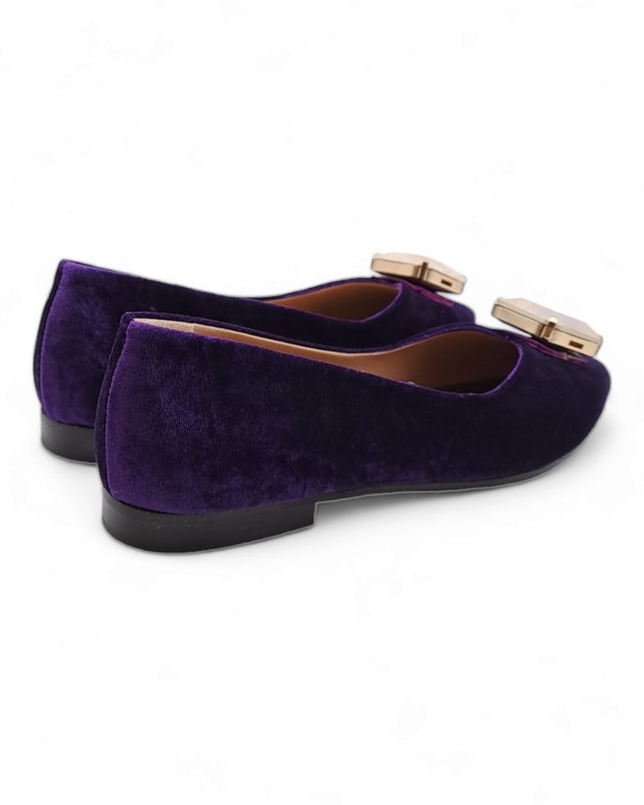 Crystal Purple Velvet Ballerina