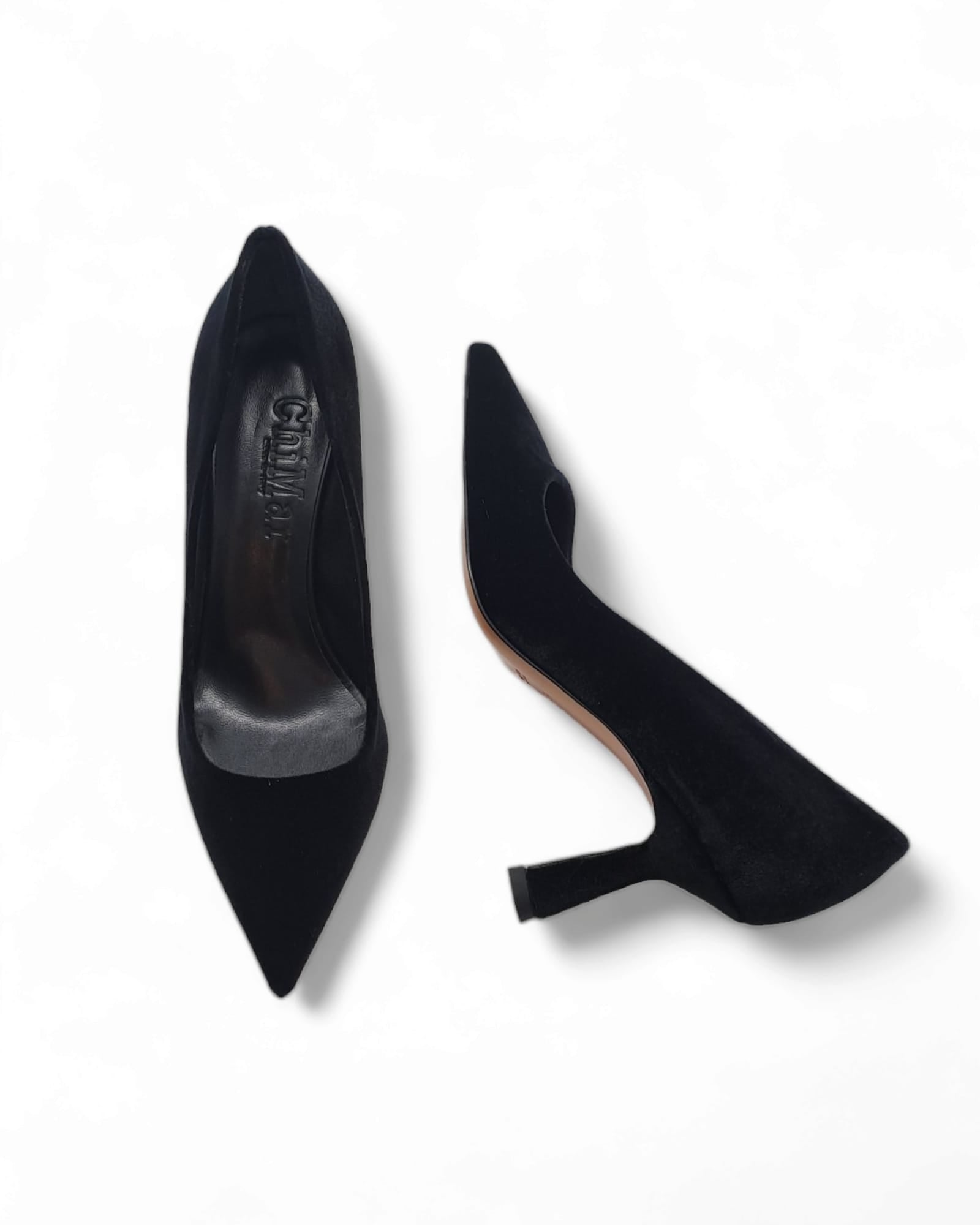 Decollete velluto nero clearance