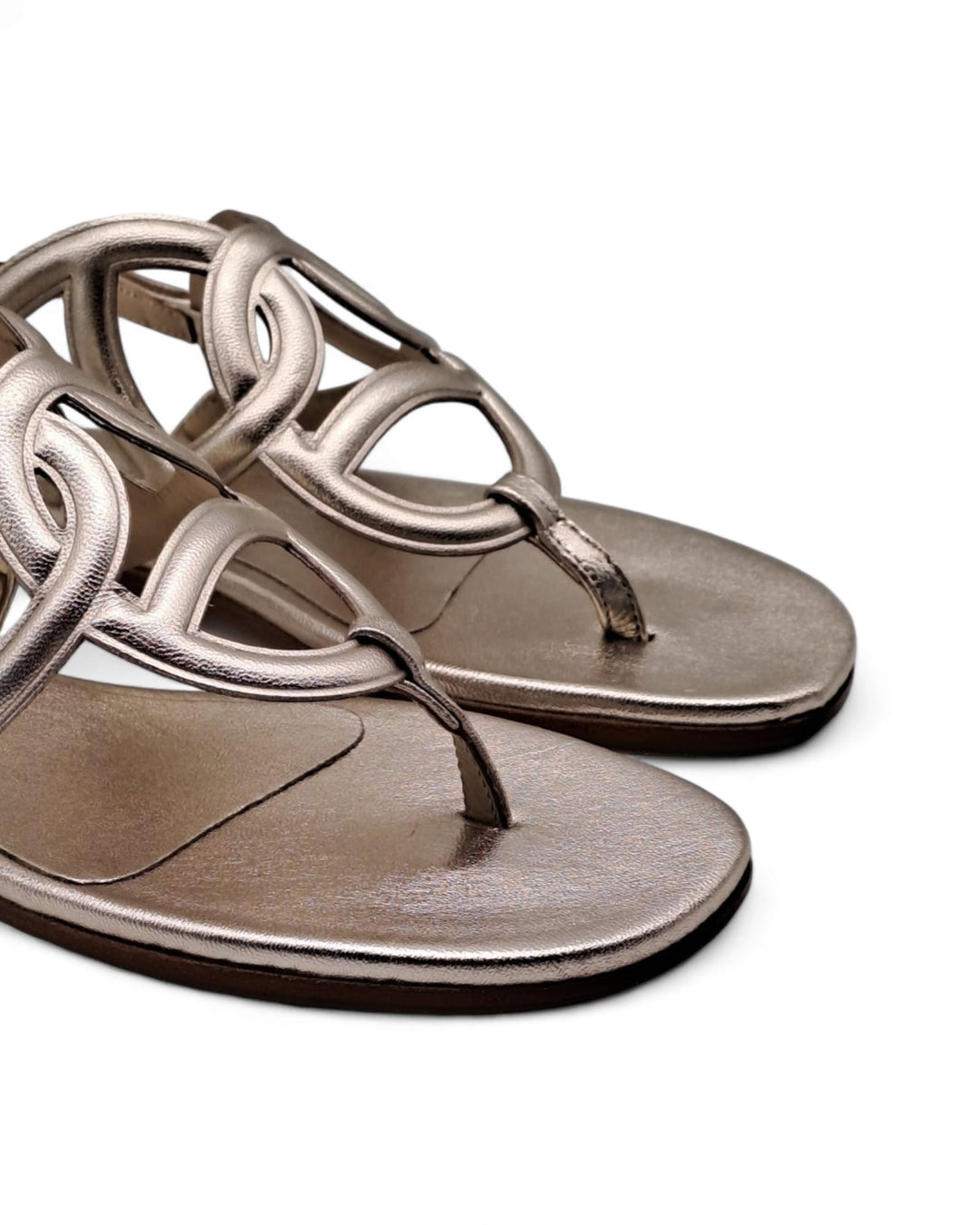 Silvia Platinum Laminate Sandal