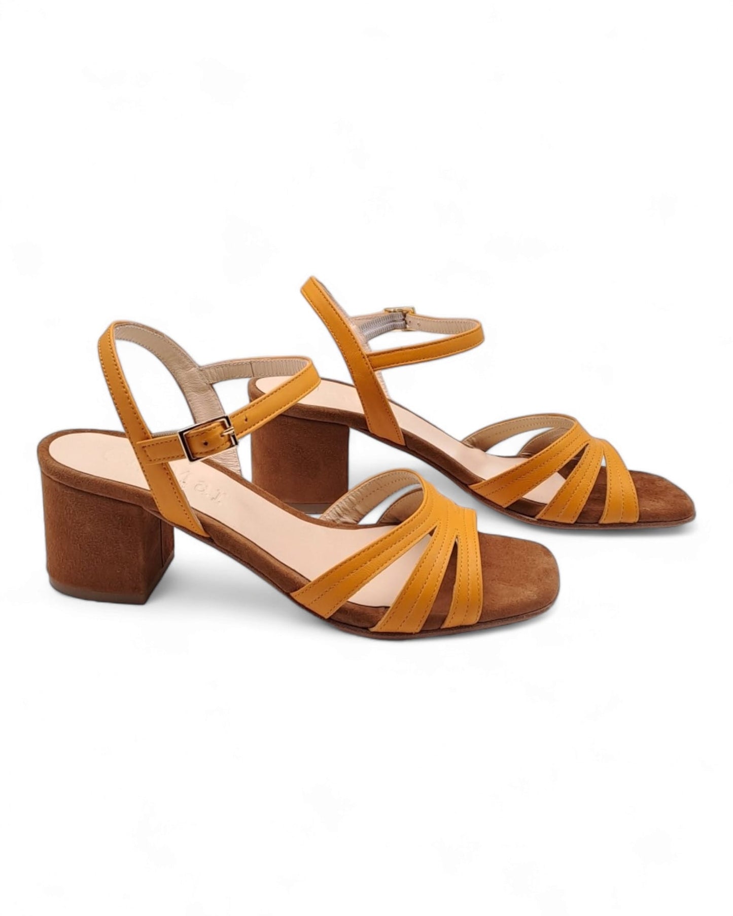 Emma Nappa Pumpkin/turmeric suede sandal