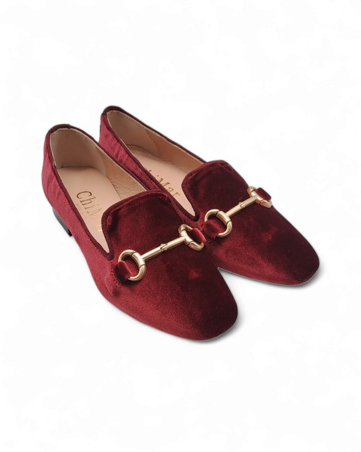 Mocassino Slipper in Velluto Bordeaux