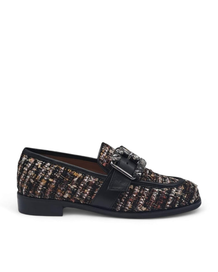 Mocassino Delia Tweed  Marrone