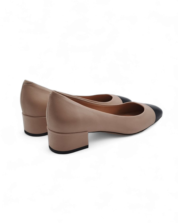 Ballerina Bicolor Nappa nero / Nappa Beige