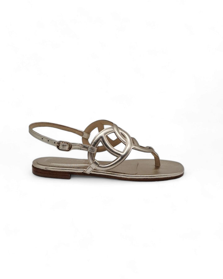 Silvia Platinum Laminate Sandal