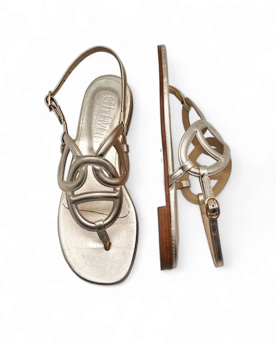 Silvia Platinum Laminate Sandal