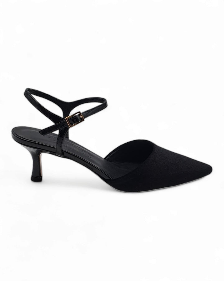 Slingback T5,5 velluto nero  / vernice