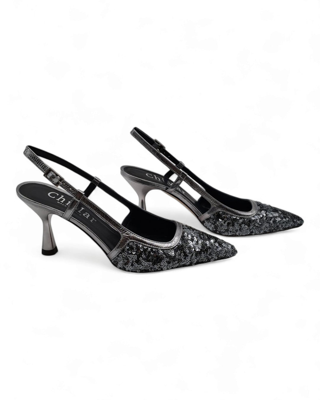 Slingback T 7,5  Paillettes Acciaio