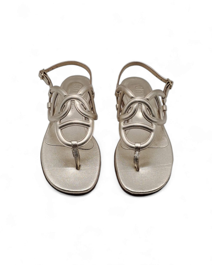 Silvia Platinum Laminate Sandal