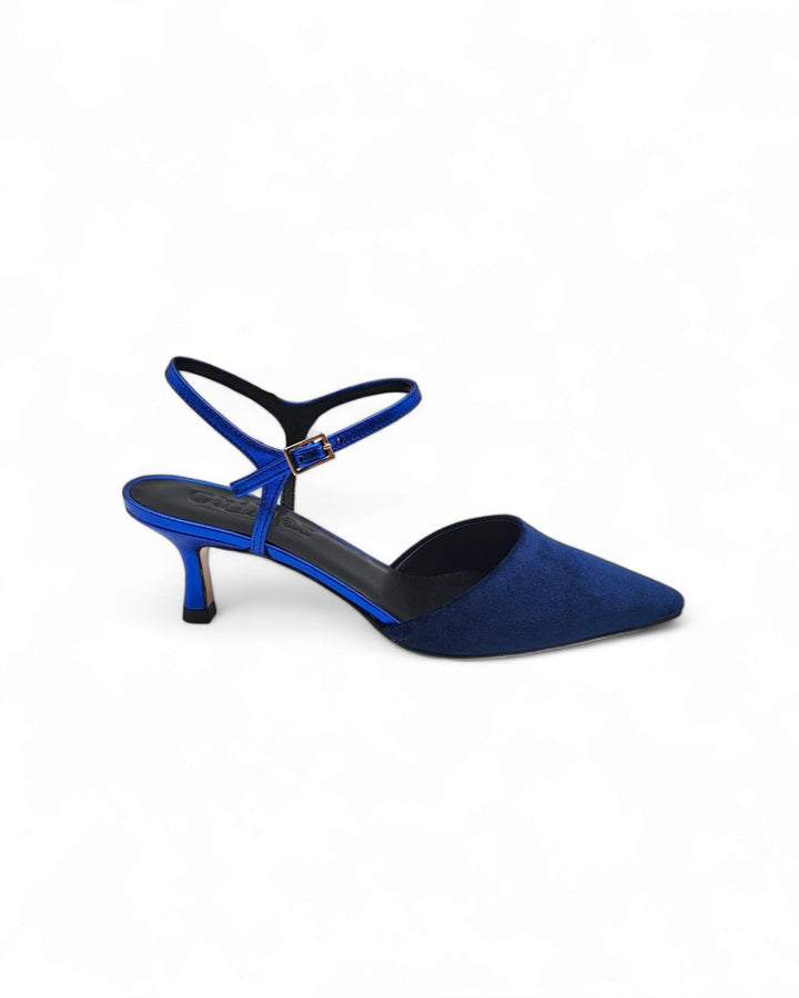 Slingback T5,5 Velluto Blu / Laminato