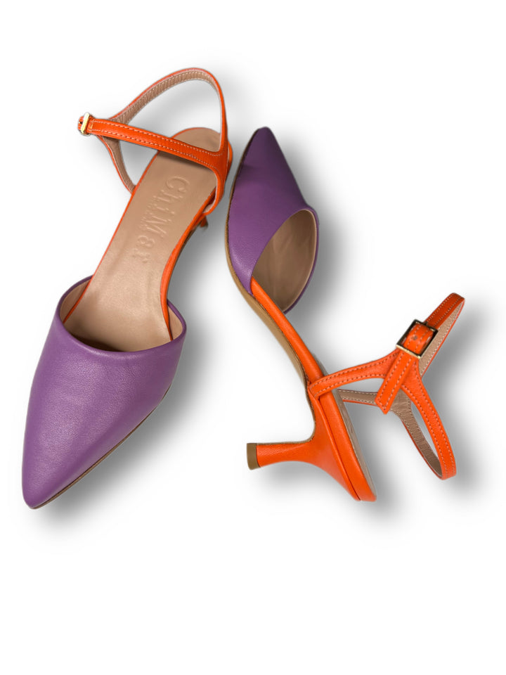 Slingback T5,5 Nappa Viola/Arancione