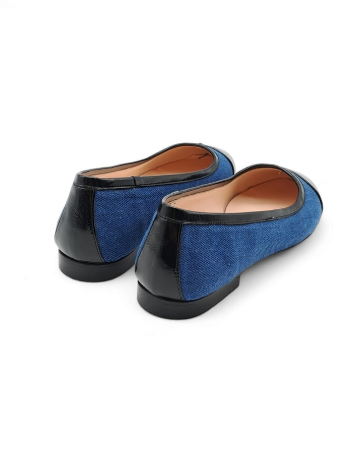 Ballerina Angela Bicolor Denim/ Nero