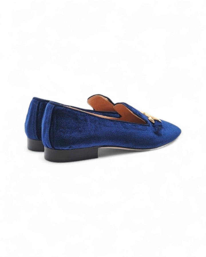 Mocassino Slipper in Velluto Blu