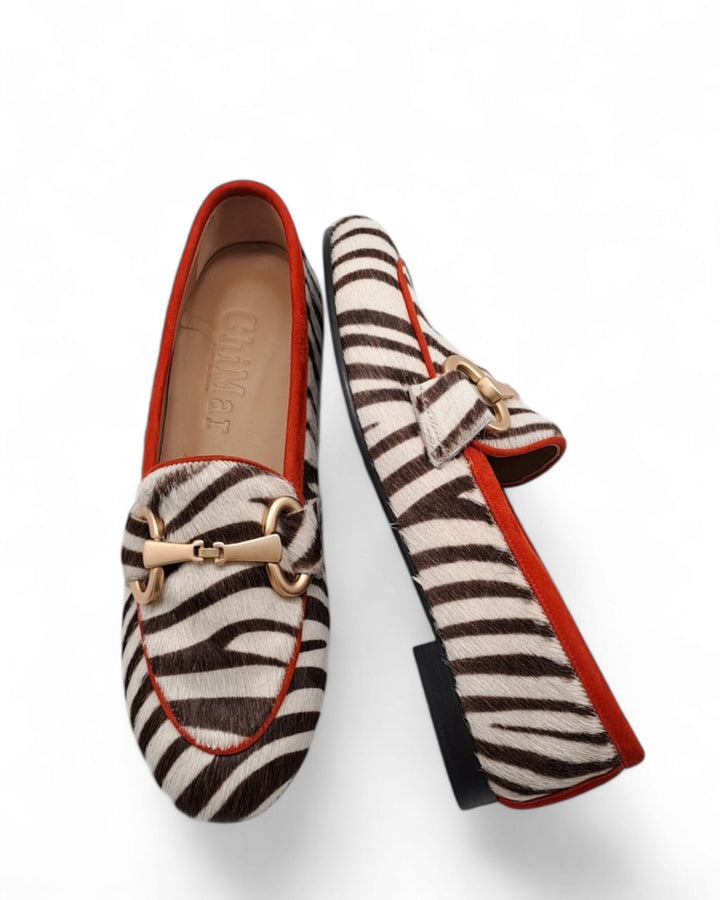 Mocassino Cavallino Zebra Moro/ Rosso