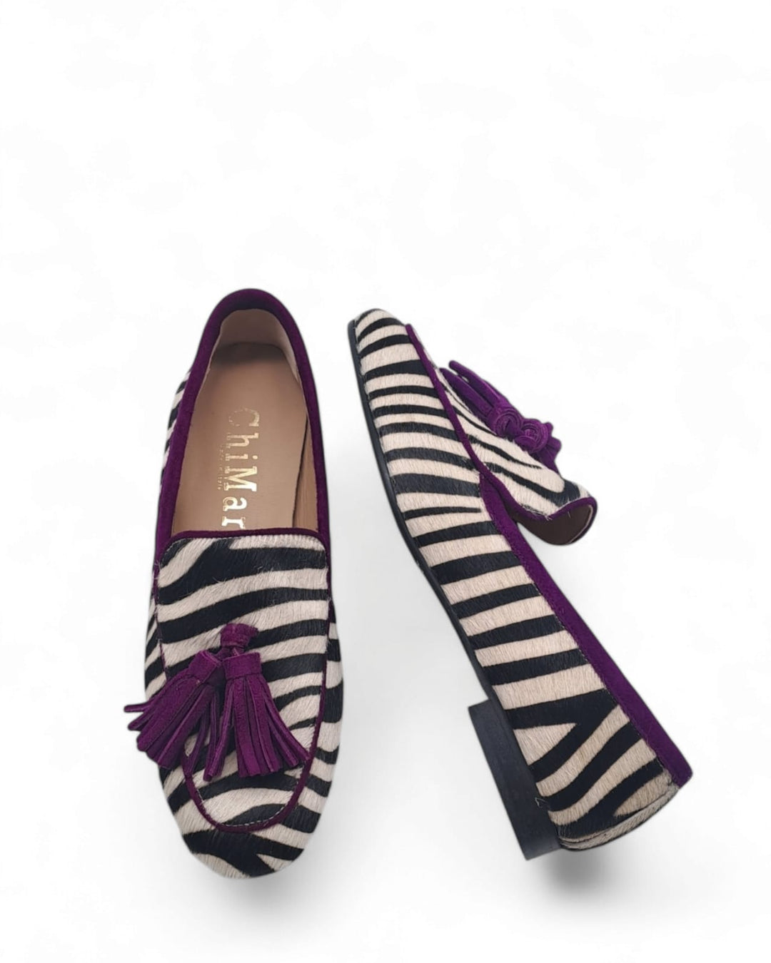 Mocassino Cavallino Zebra  / Viola