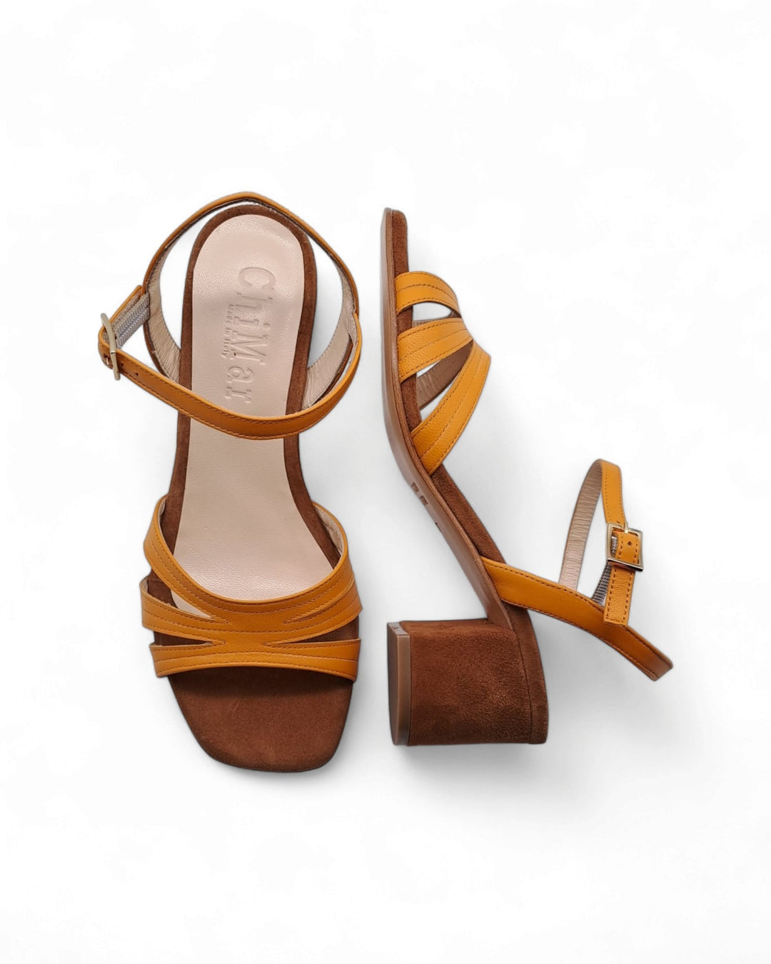 Emma Nappa Pumpkin/turmeric suede sandal