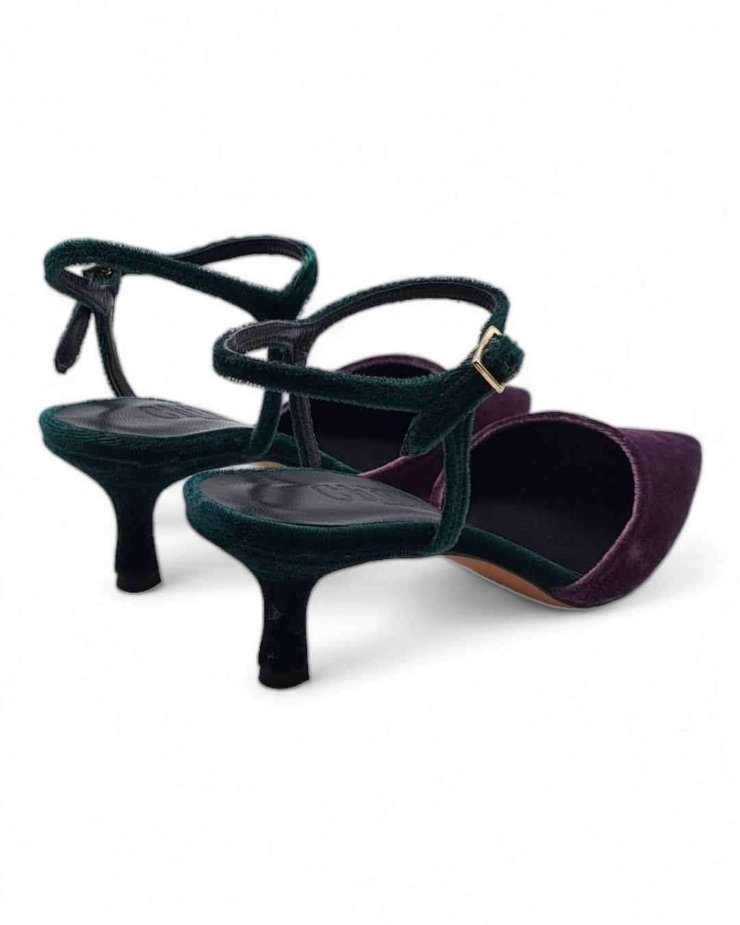 Slingback T5,5 velluto Viola/ Verde