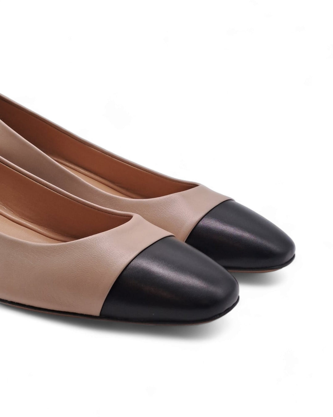 Ballerina Bicolor Nappa nero / Nappa Beige