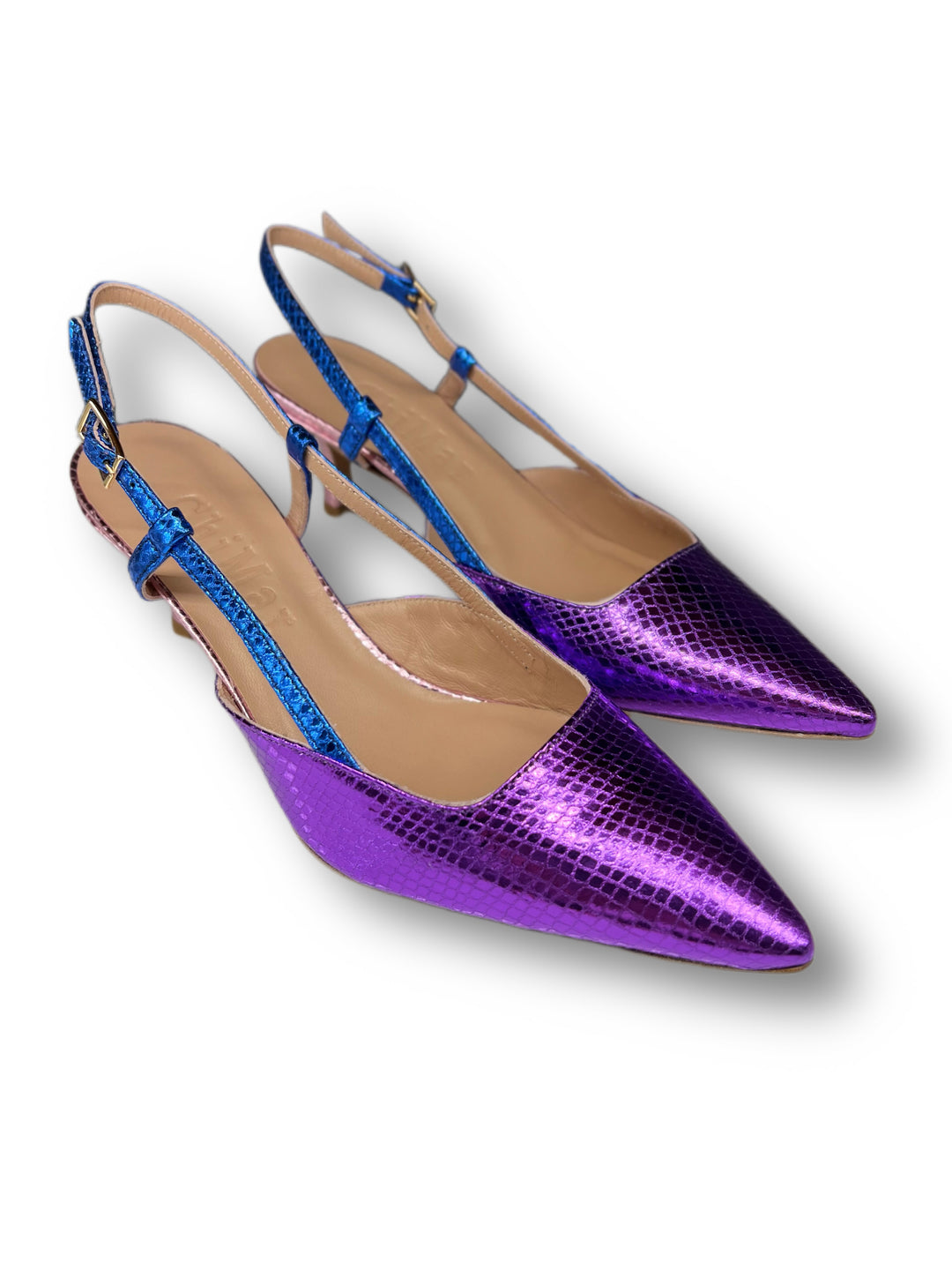 Slingback T5,5 Stampa Viola/Bluette/Rosa