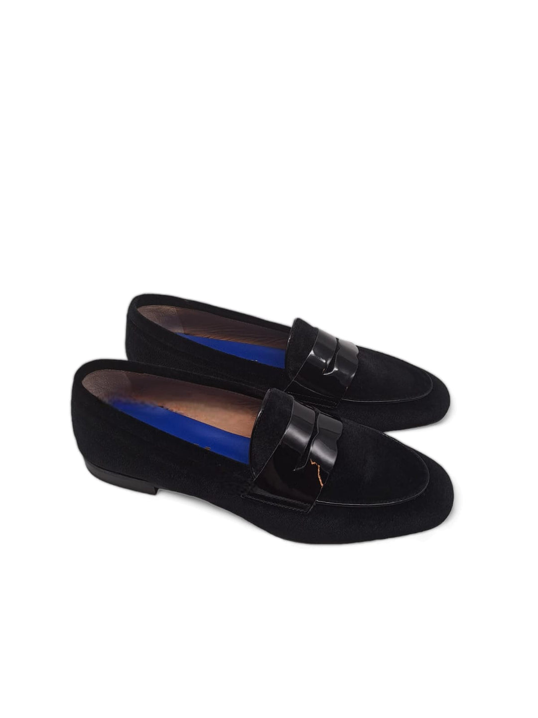 Black Velvet / Black Patent Moccasin