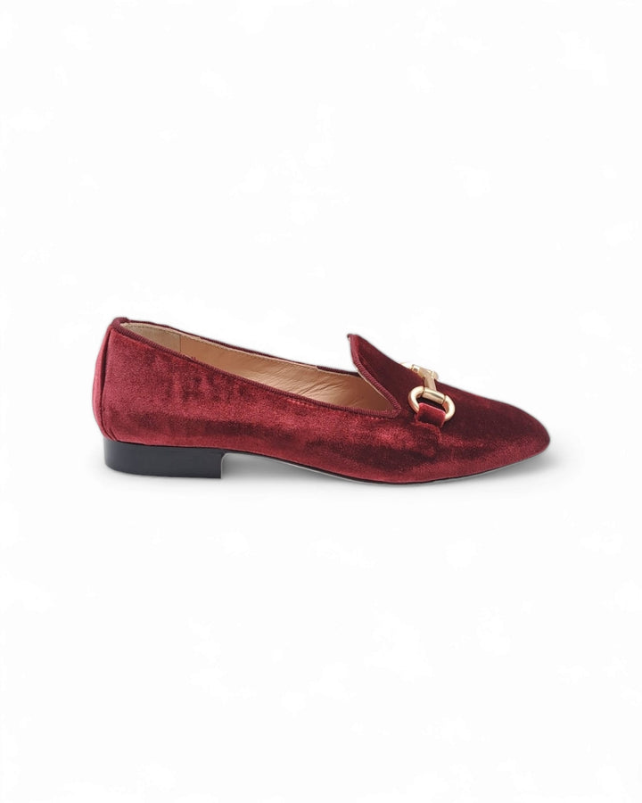 Mocassino Slipper in Velluto Bordeaux