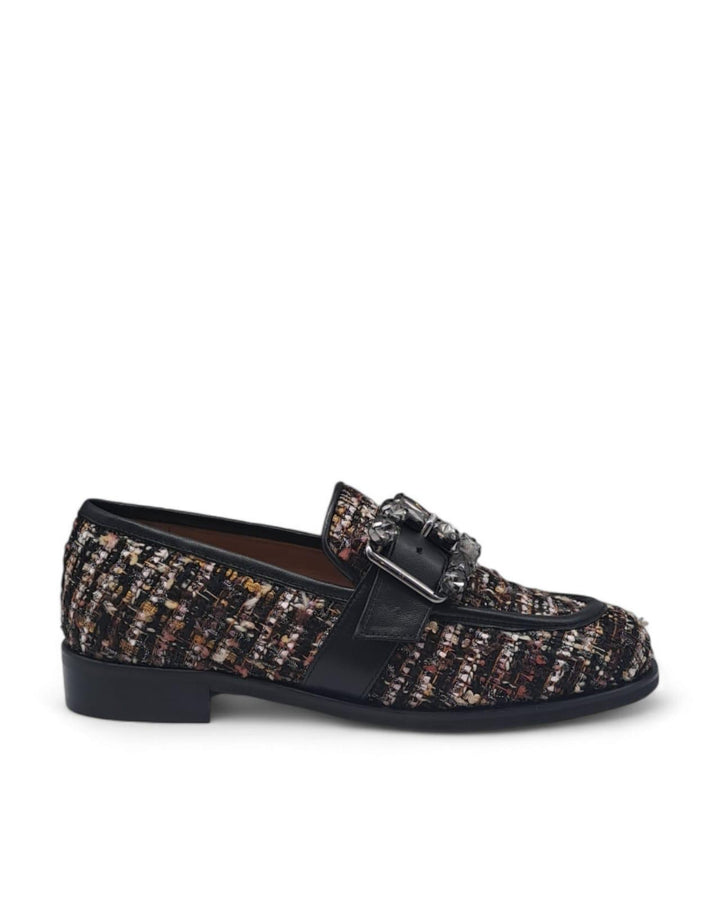 Mocassino Delia Tweed  Marrone