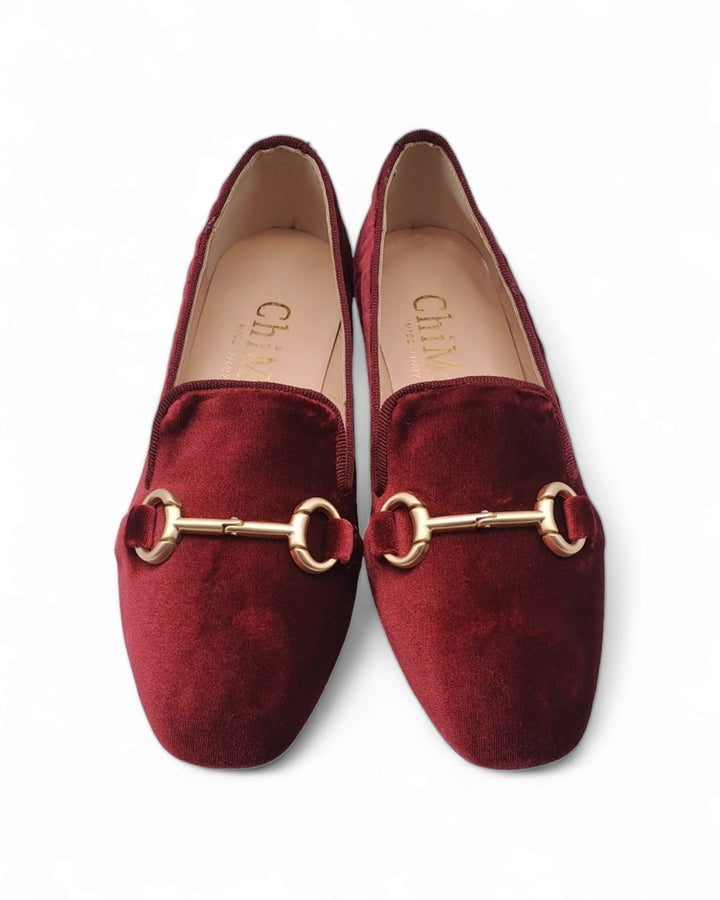 Mocassino Slipper in Velluto Bordeaux