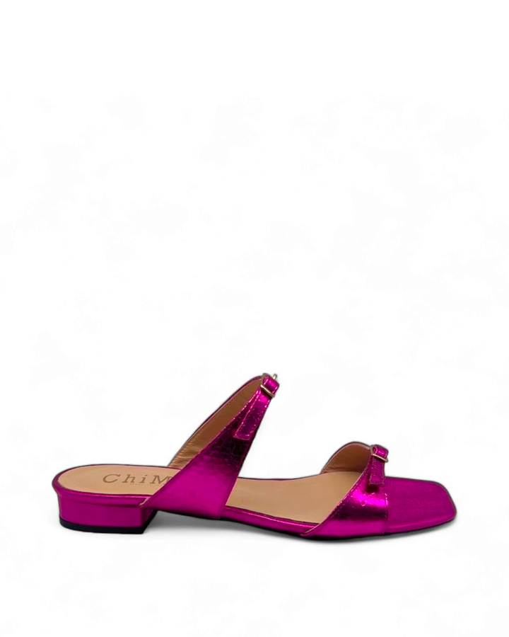 Sandalo due fibbiette T. 2 cm Fucsia