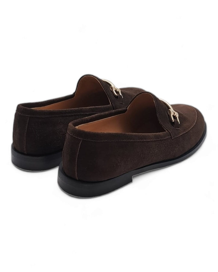 Dark brown suede moccasin