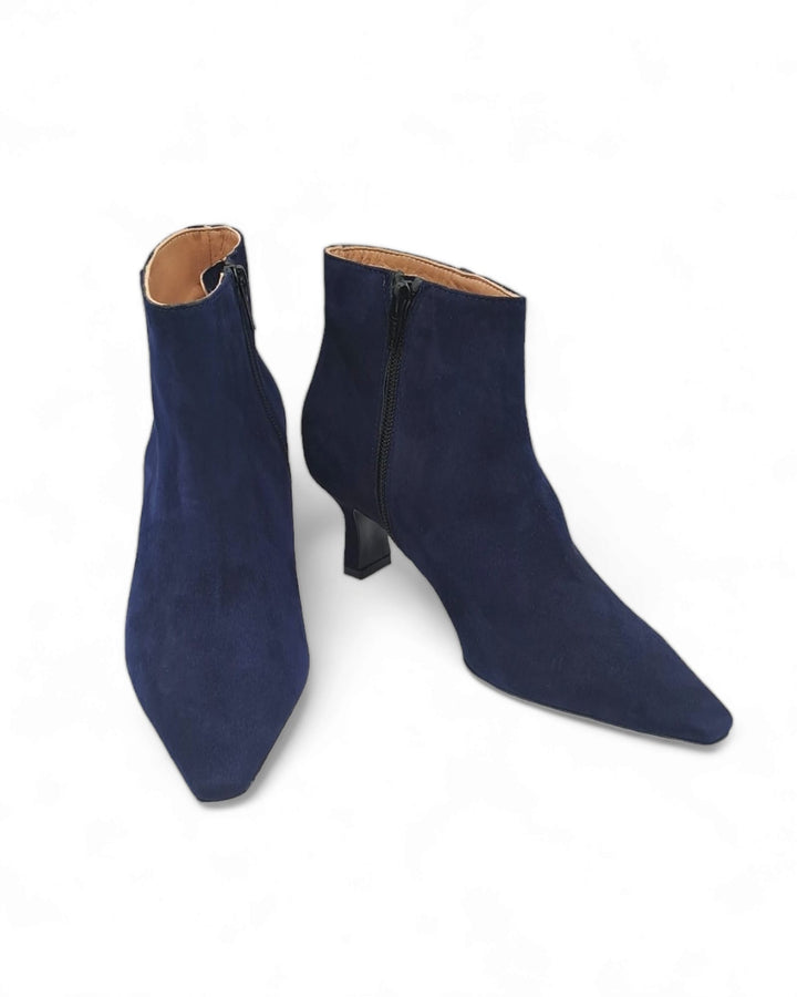 Blue Suede Ankle Boot