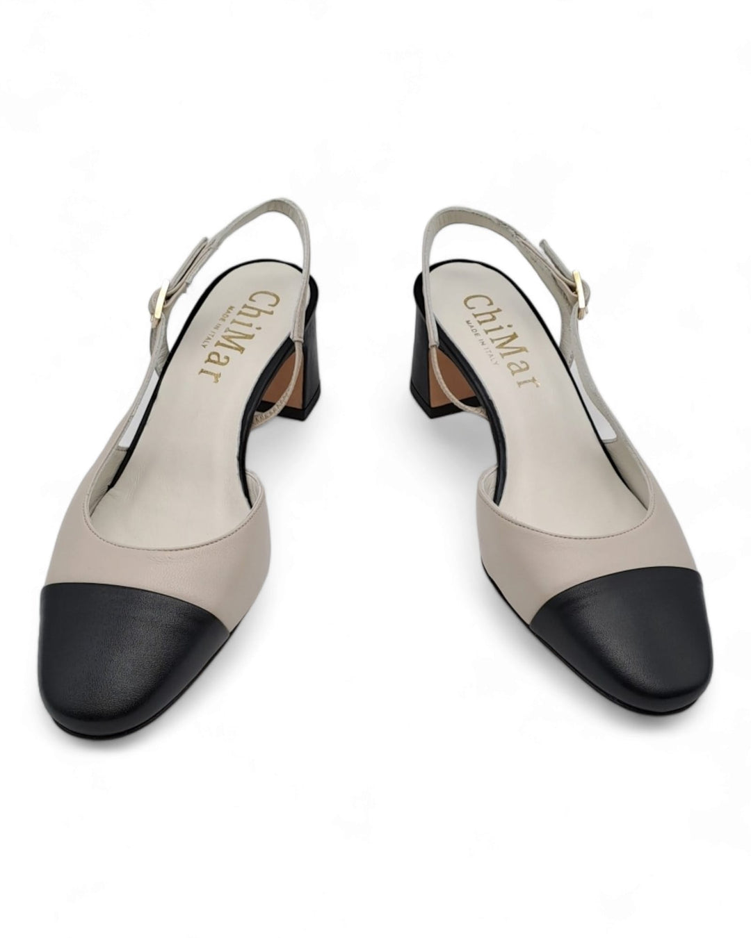 Slingback Ginevra  Nappa Milk/ Nero