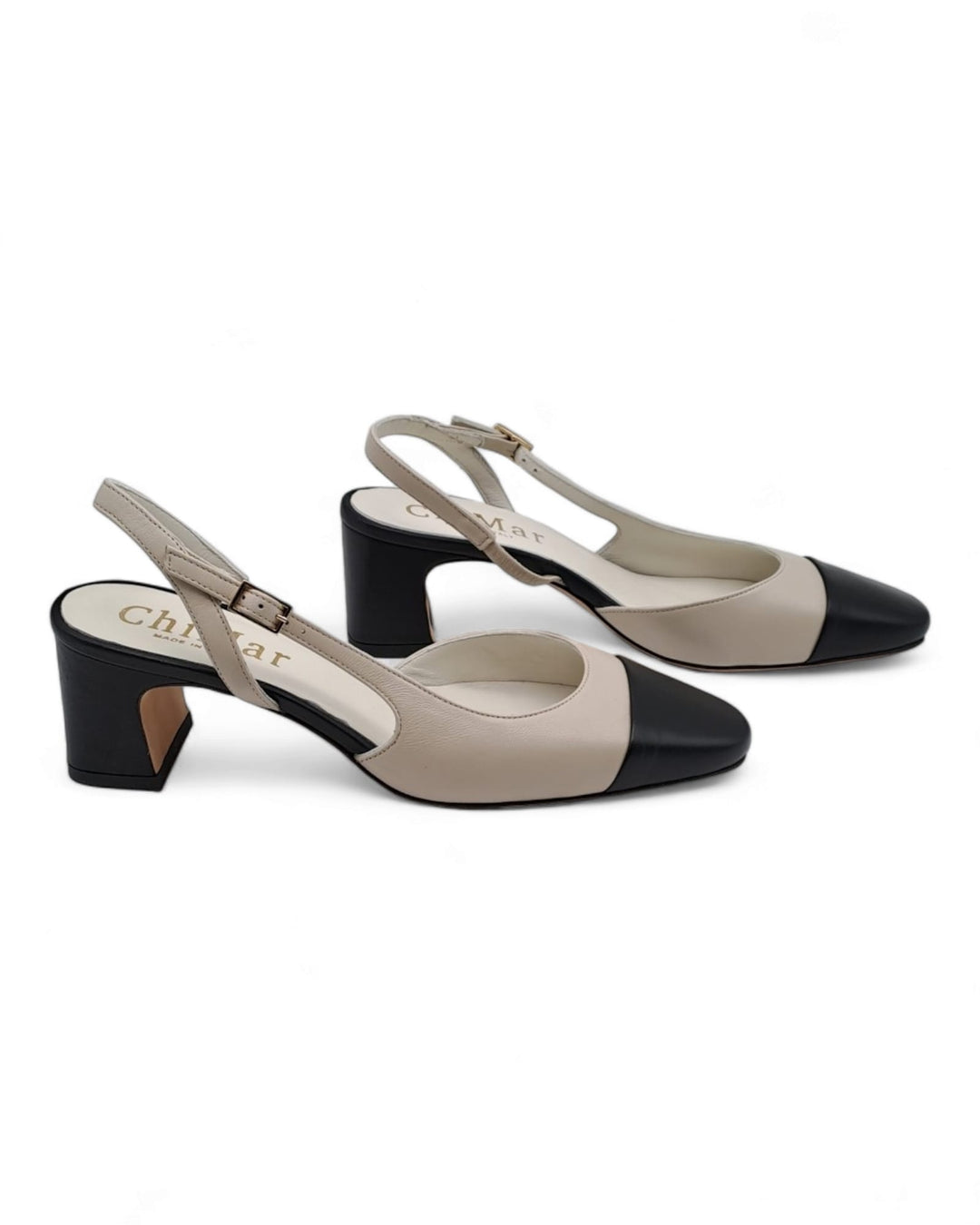 Slingback Ginevra  Nappa Milk/ Nero