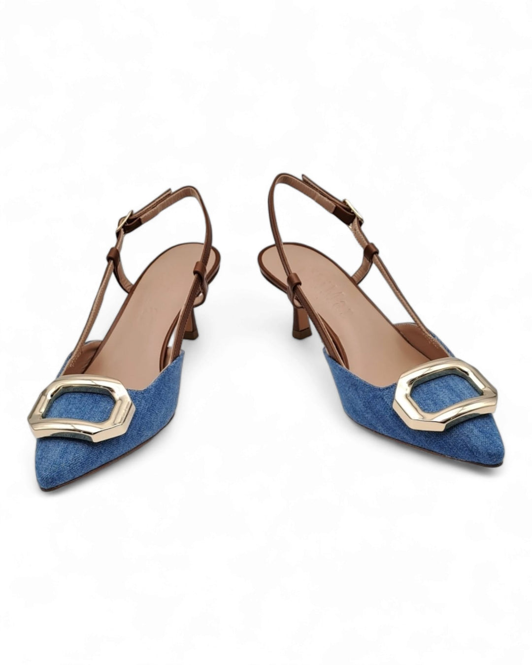 Slingback T5,5 Jeans Azzurro  / Cuoio