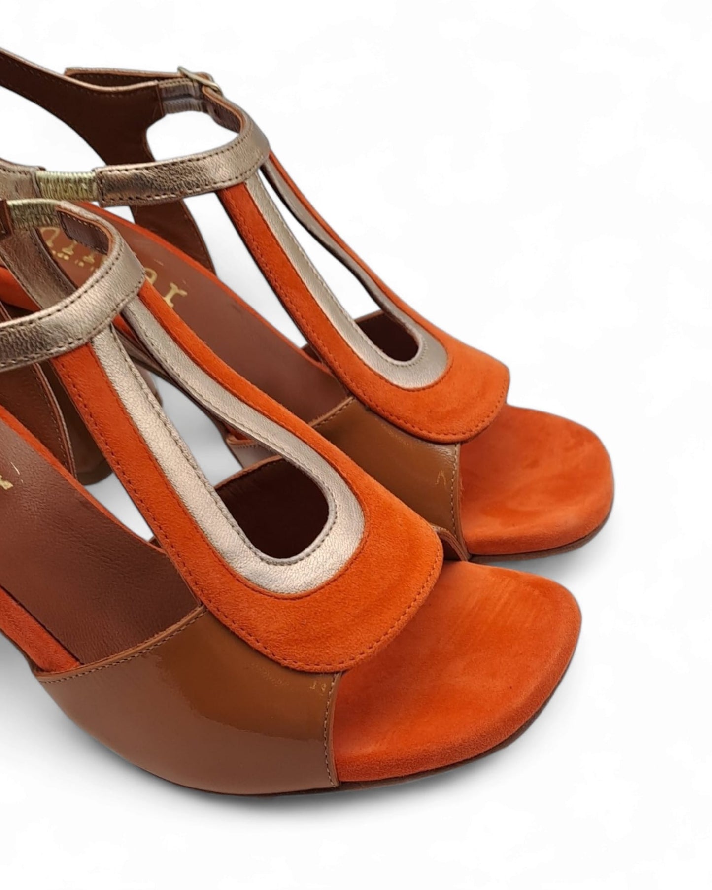 Sandalo  Olga Verlux Cuoio / Camoscio Arancio