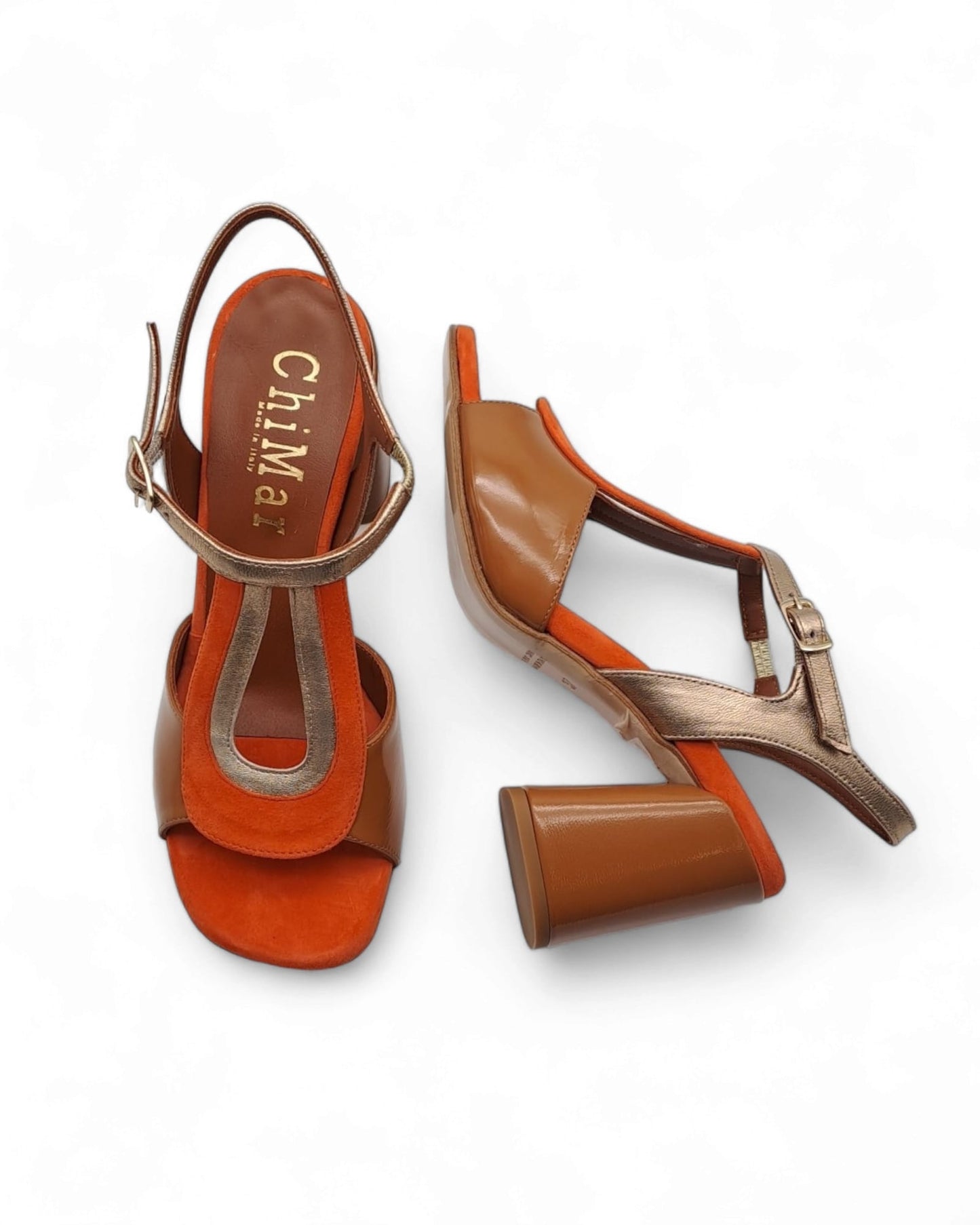 Sandalo  Olga Verlux Cuoio / Camoscio Arancio