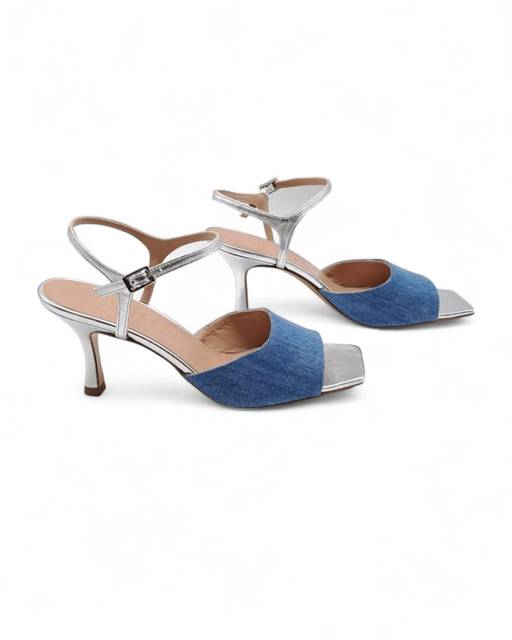 Cloe T. 7.5 Jeans Sandal Light Blue/Silver