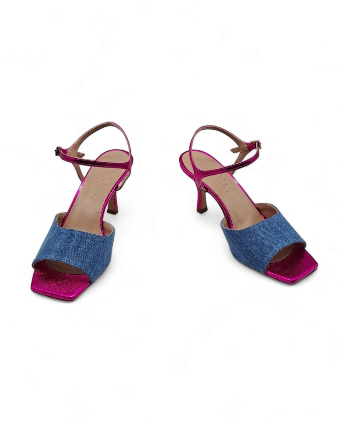 Sandalo Cloe  T. 7,5  Jeans Azzurro / Fucsia