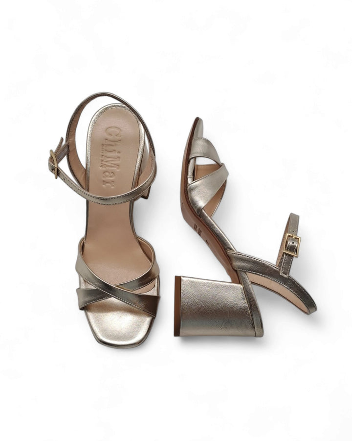 Maren Platinum Laminate Sandal