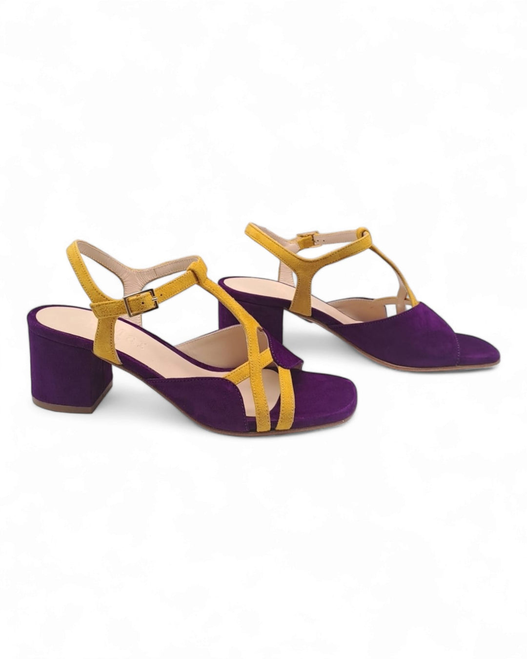 Dolores Sandal Nappa Suede Purple / Saffron