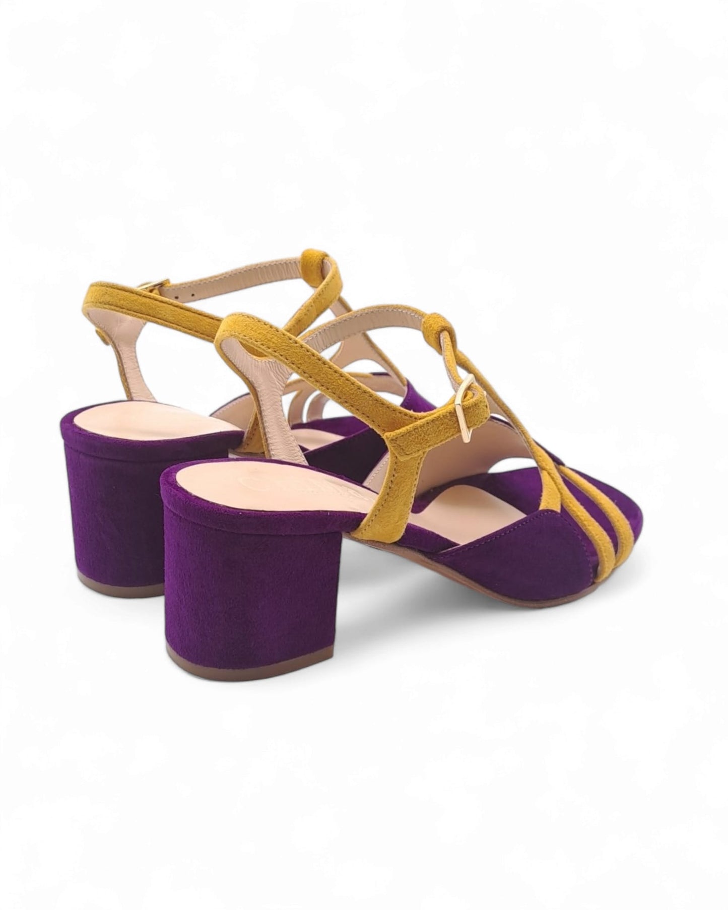 Dolores Sandal Nappa Suede Purple / Saffron