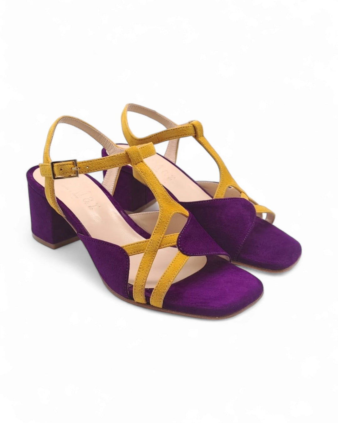 Dolores Sandal Nappa Suede Purple / Saffron